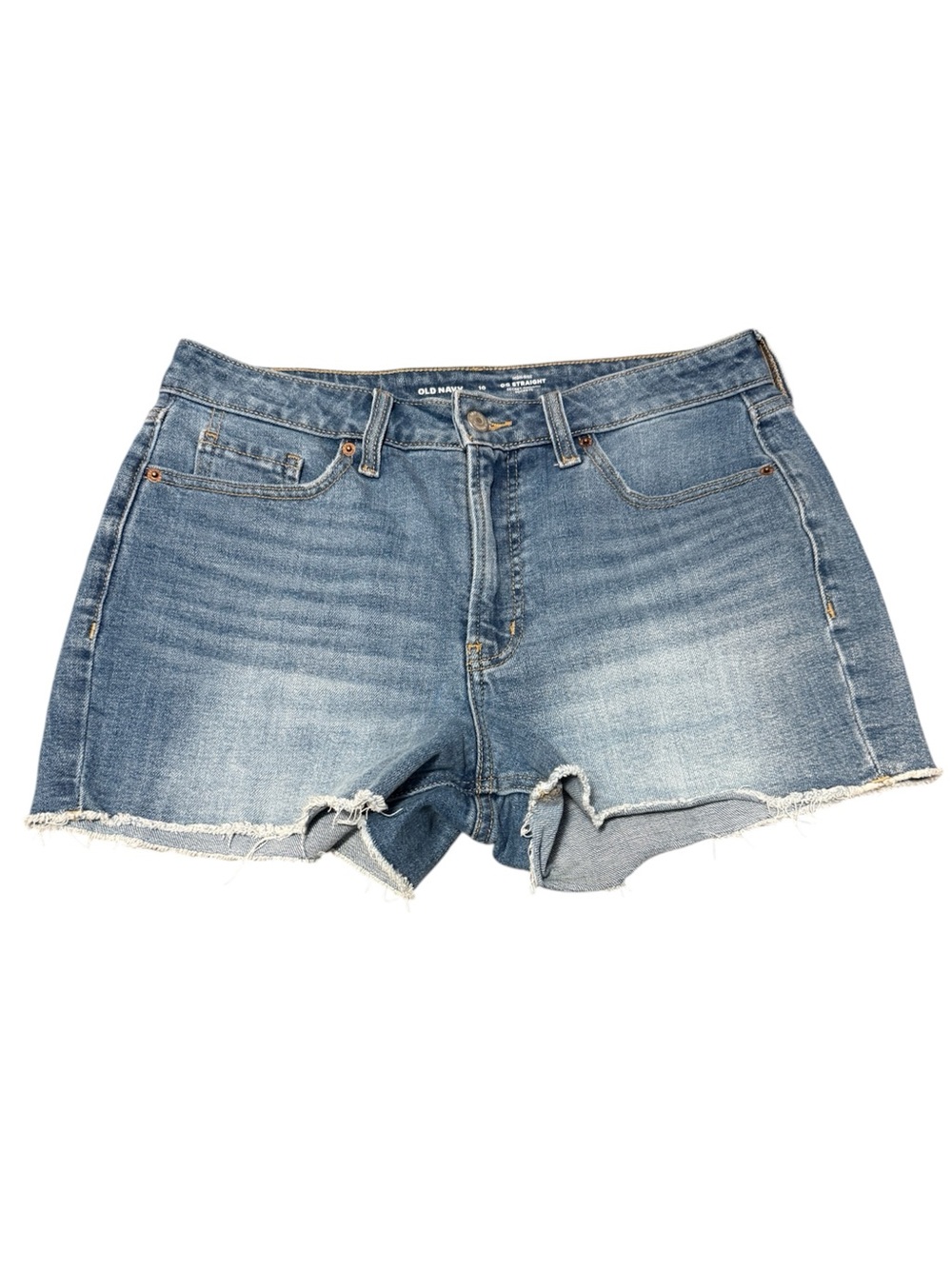 Old Navy High-Rise OG Straight Women’s Jean Shorts - Medium Blue Denim